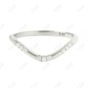 0.09CTW U Curved Classic Natural Diamond Wedding Band