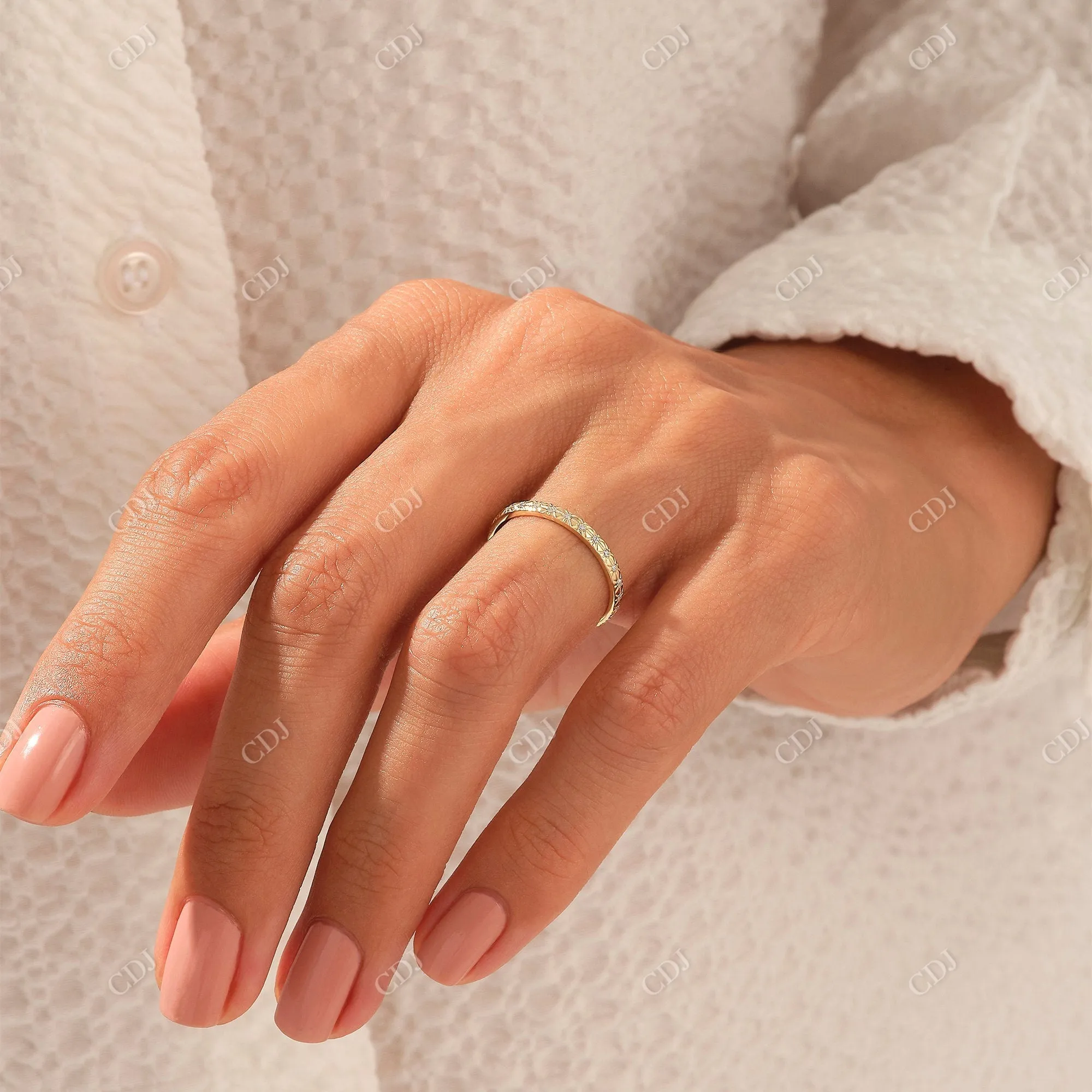 0.13CTW  Lab Grown Diamond X Wedding Band