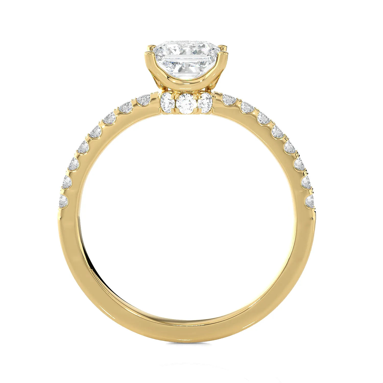 1 3/8 ctw Princess-Cut Lab Grown Diamond Side Stone Engagement Ring