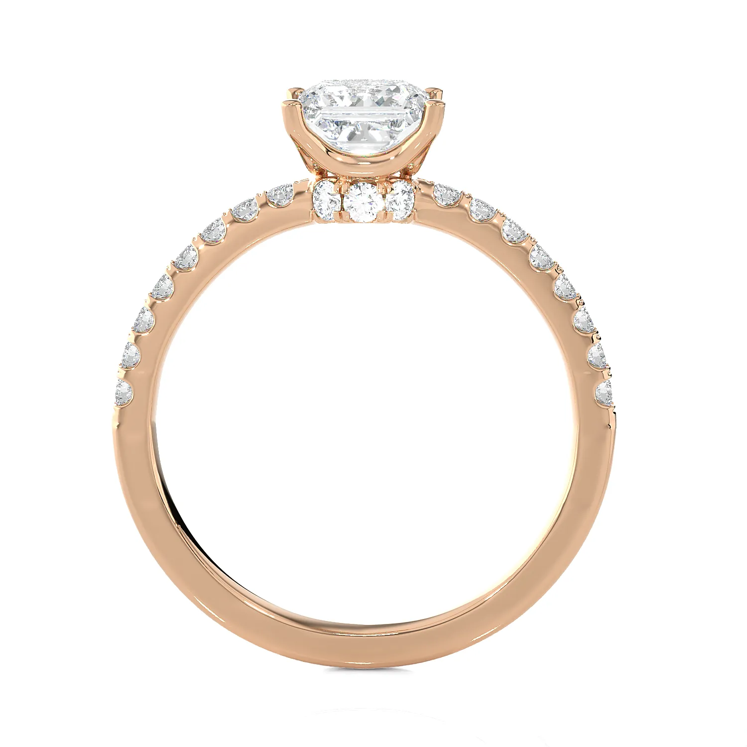 1 3/8 ctw Princess-Cut Lab Grown Diamond Side Stone Engagement Ring