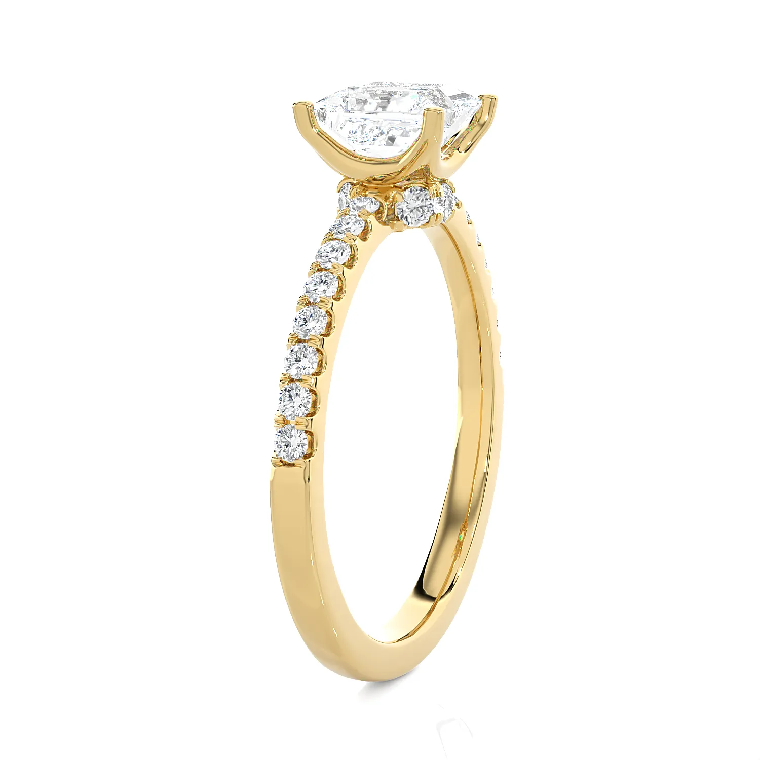 1 3/8 ctw Princess-Cut Lab Grown Diamond Side Stone Engagement Ring