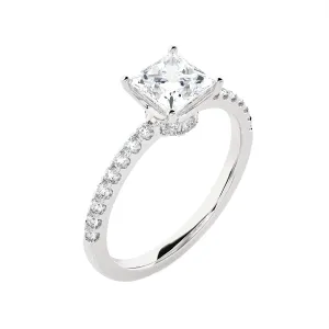 1 3/8 ctw Princess-Cut Lab Grown Diamond Side Stone Engagement Ring