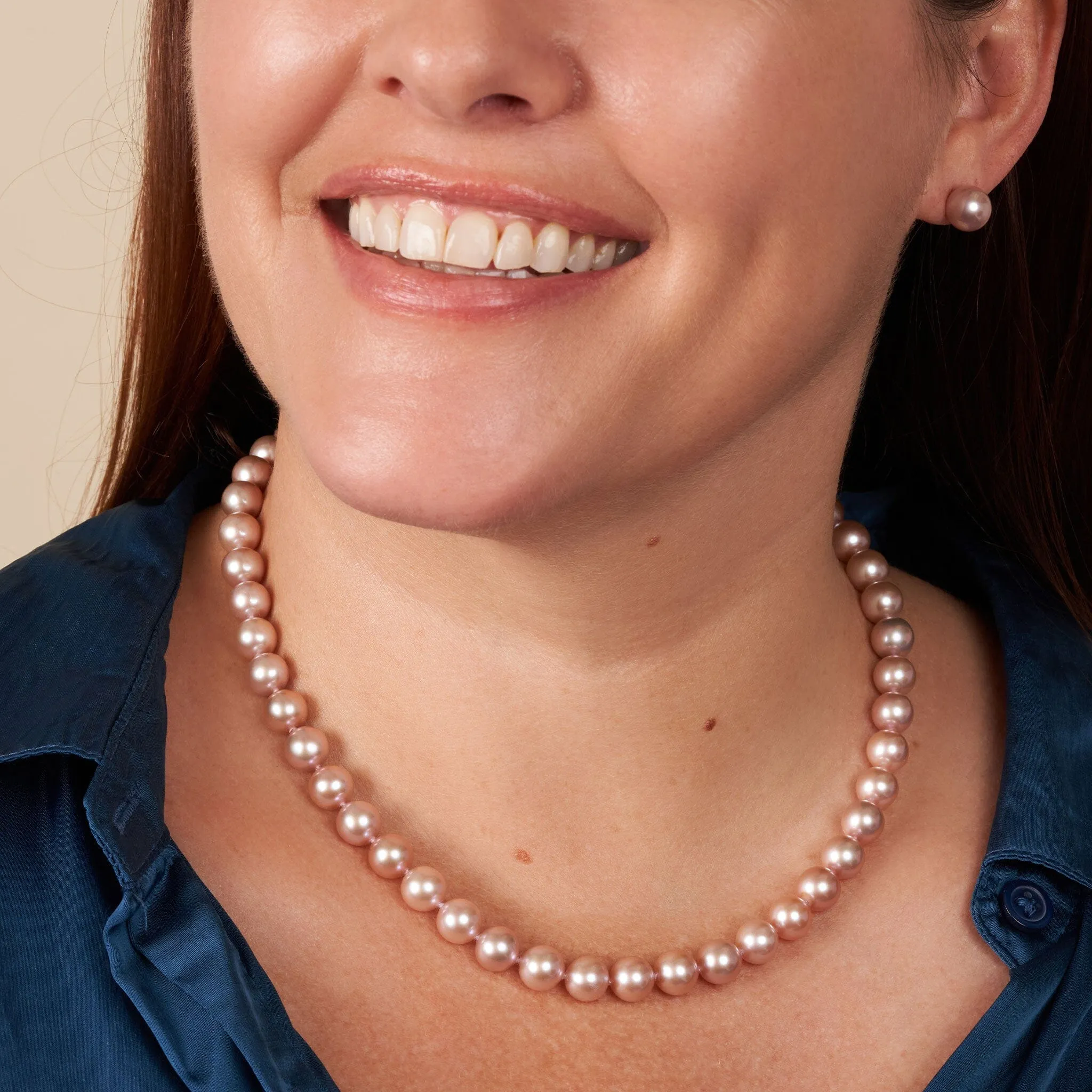18 Inch 3 Piece Set of 8.5-9.0 mm AAA Lavender Freshwater Pearls