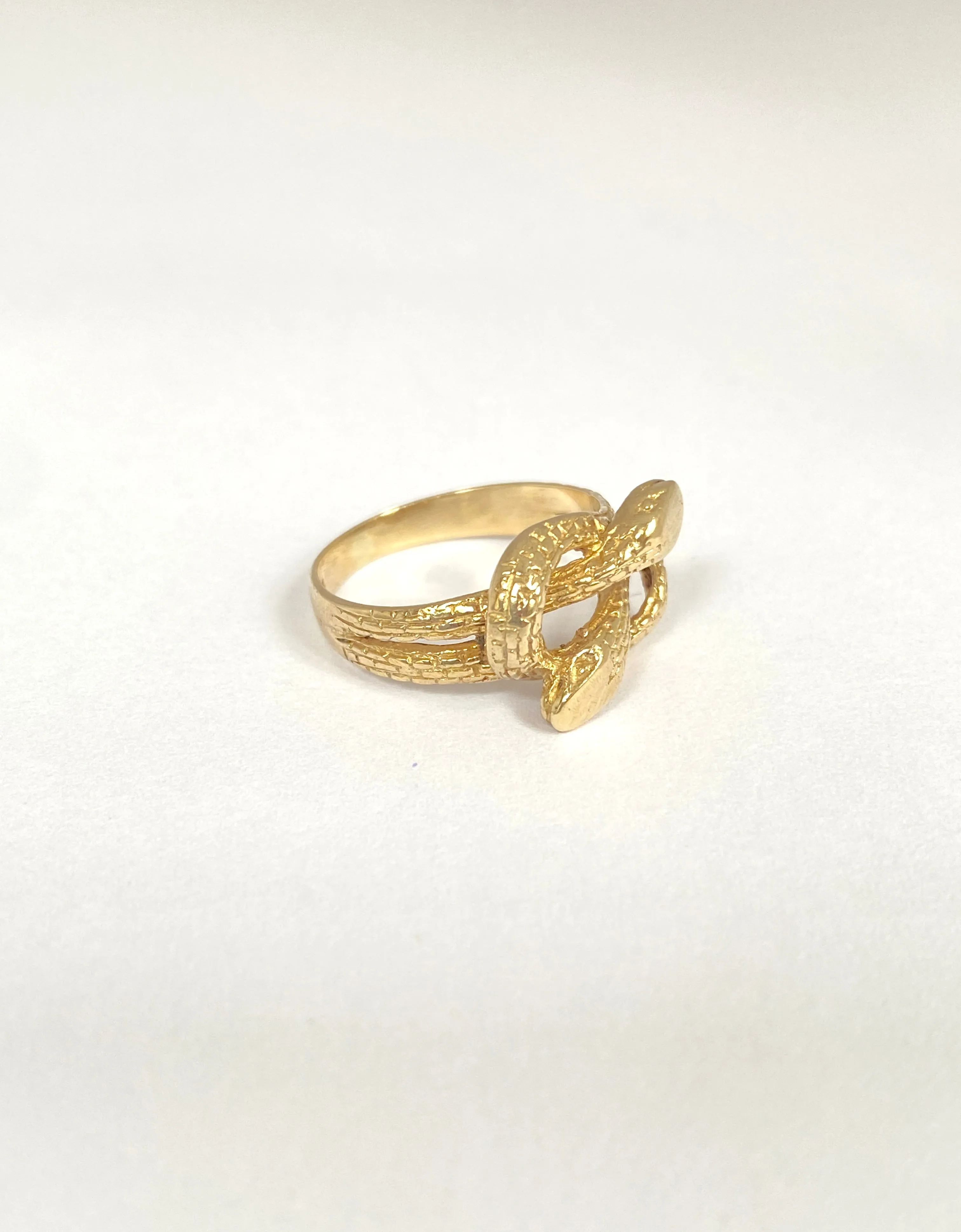 9ct Gold Vintage Double Snake Ring, Hallmarked 9ct Gold, and 2001