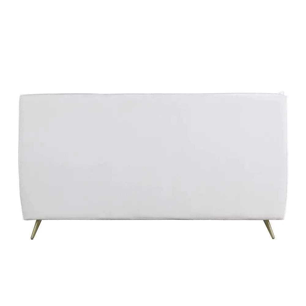 Alexa King Bed, Vntage White Top Grain Leather