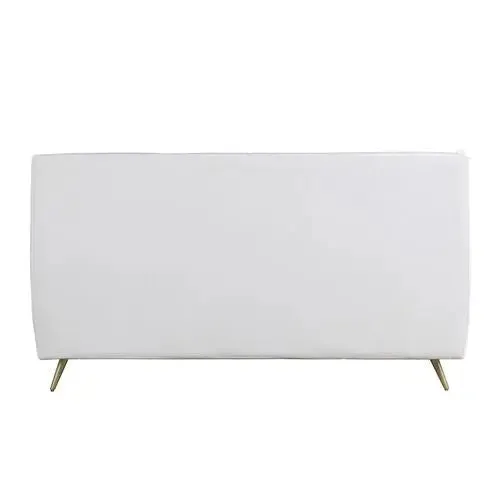Alexa Queen Bed, Vntage White Top Grain Leather