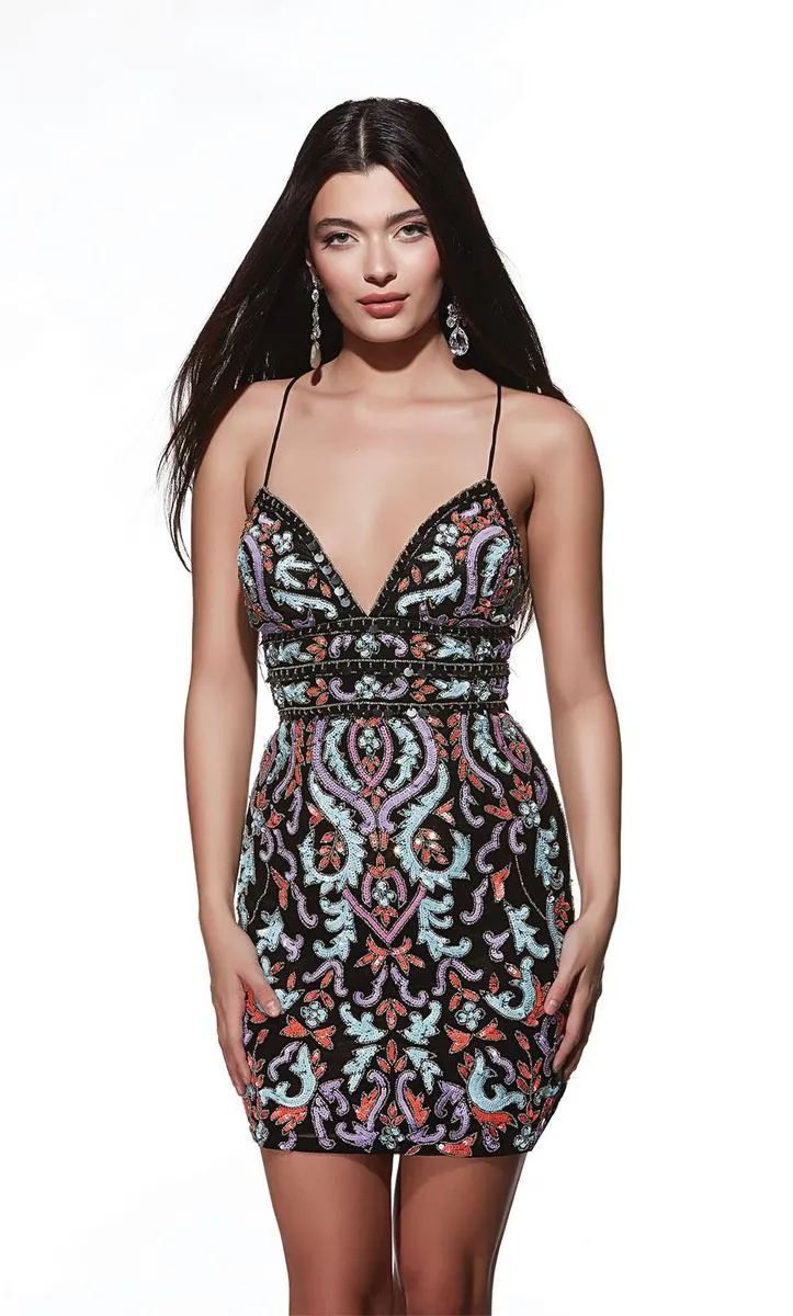 Alyce Paris Lace-up Back Homecoming Dress 4841