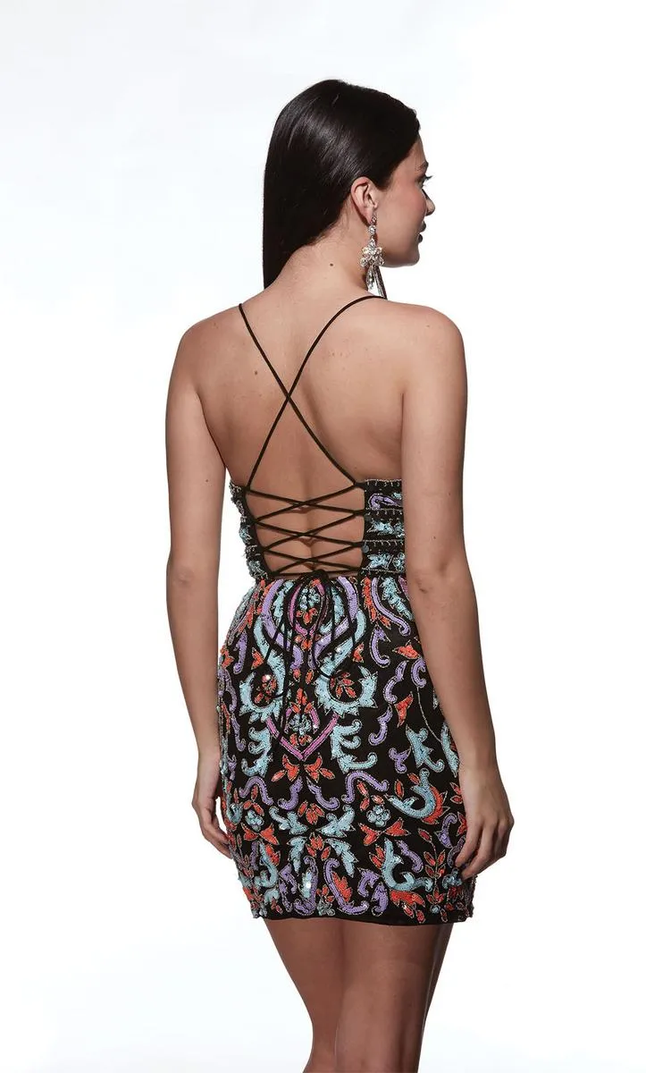 Alyce Paris Lace-up Back Homecoming Dress 4841