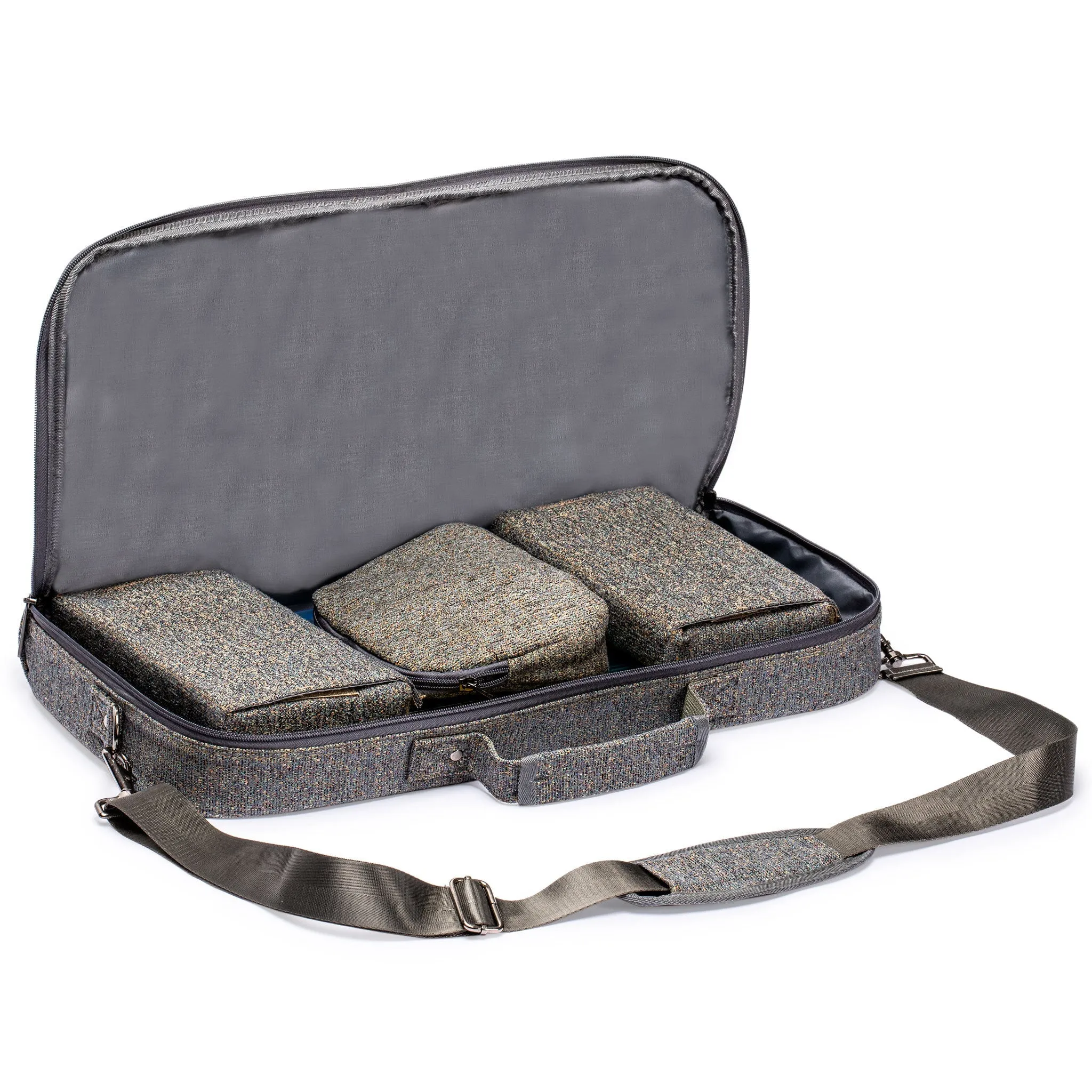 American Mahjong Set "Toucan" with Gray Soft Case, All-in-One Racks with Pushers, Dice, Wind Indicator, and Scoring Coins