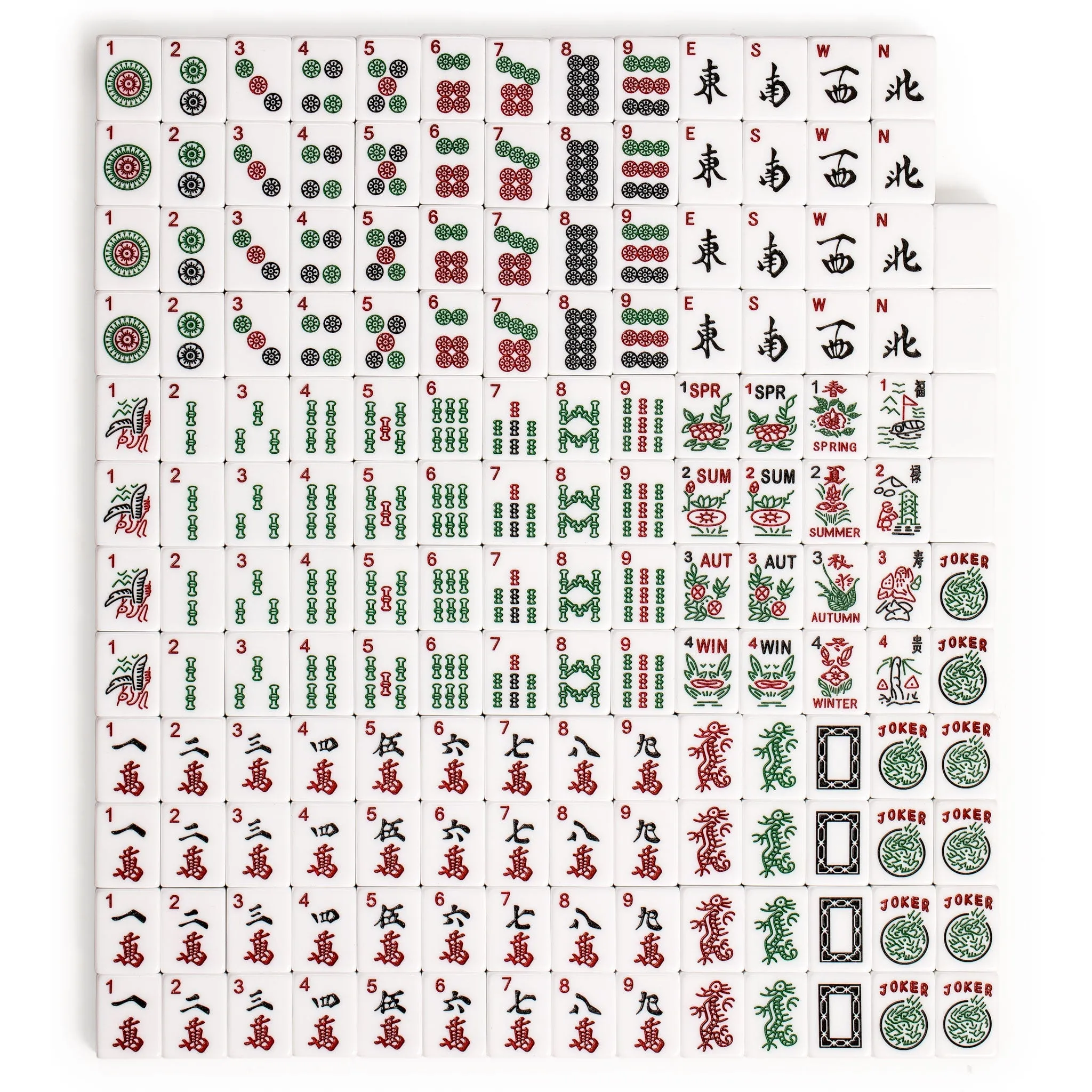 American Mahjong Set "Toucan" with Gray Soft Case, All-in-One Racks with Pushers, Dice, Wind Indicator, and Scoring Coins