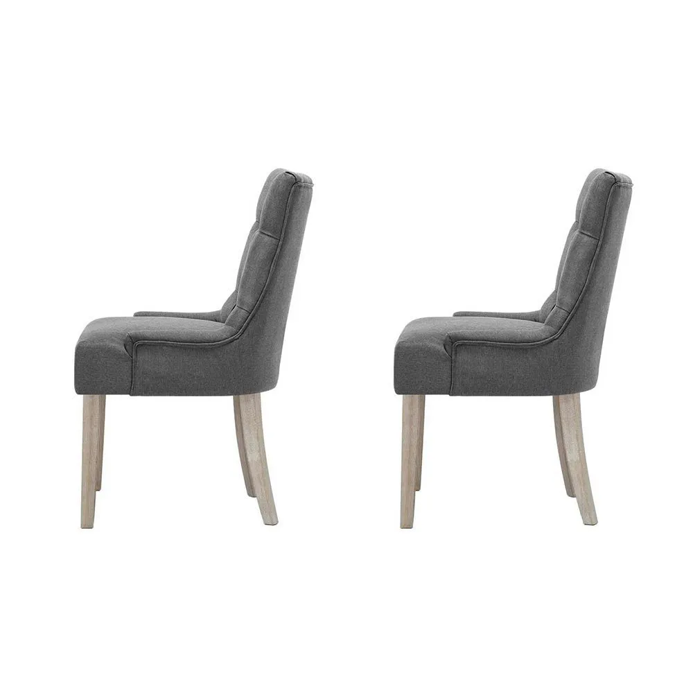 Artiss Set of 2 Dining Chair CAYES French Provincial Chairs Wooden Fabric Retro Cafe