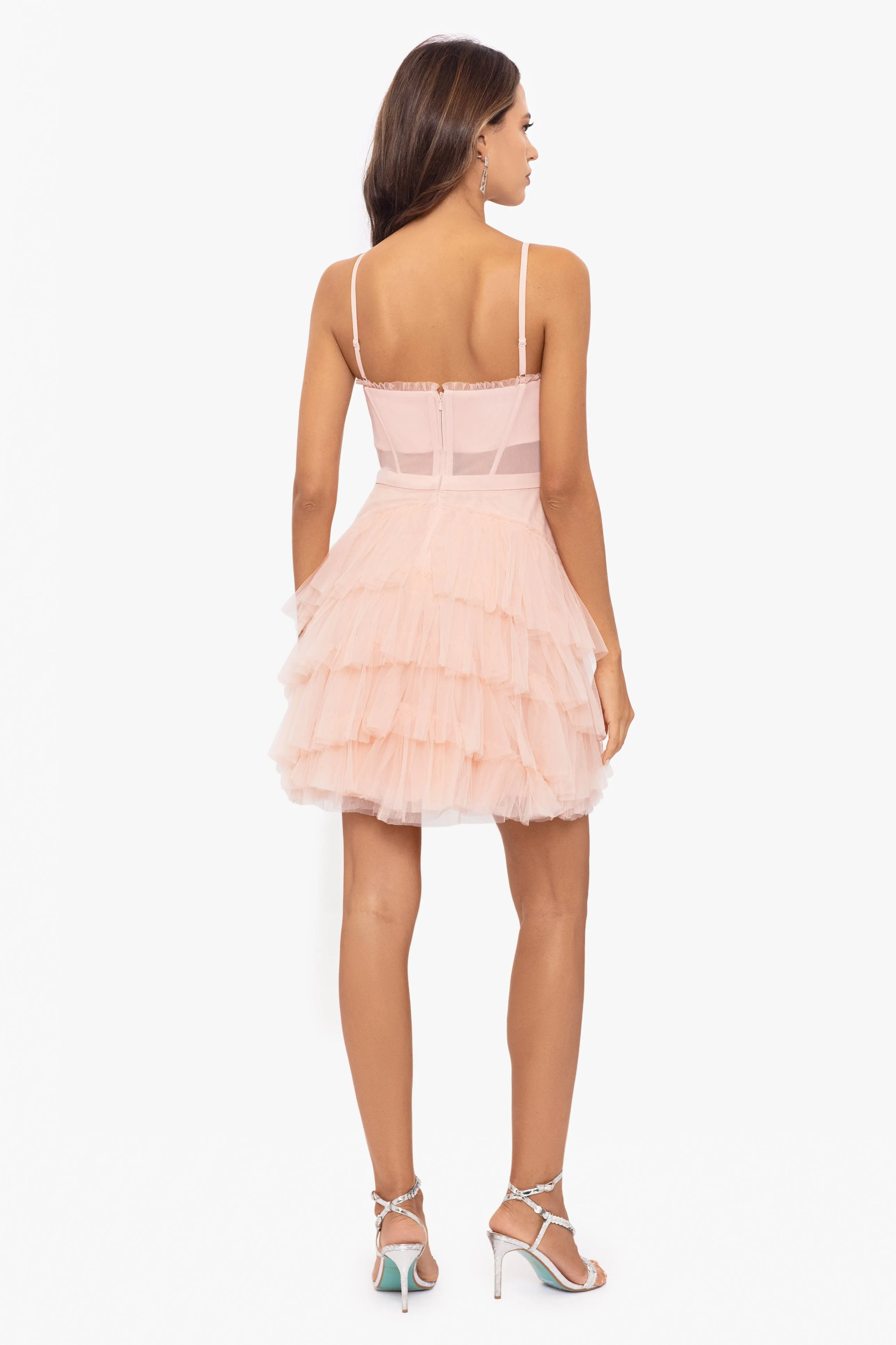 Betsy & Adam Short Ruffle Homecoming Dress A25282