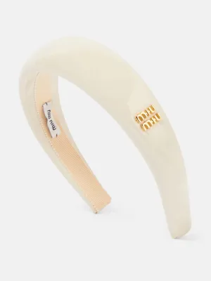 Bridal logo patent leather headband