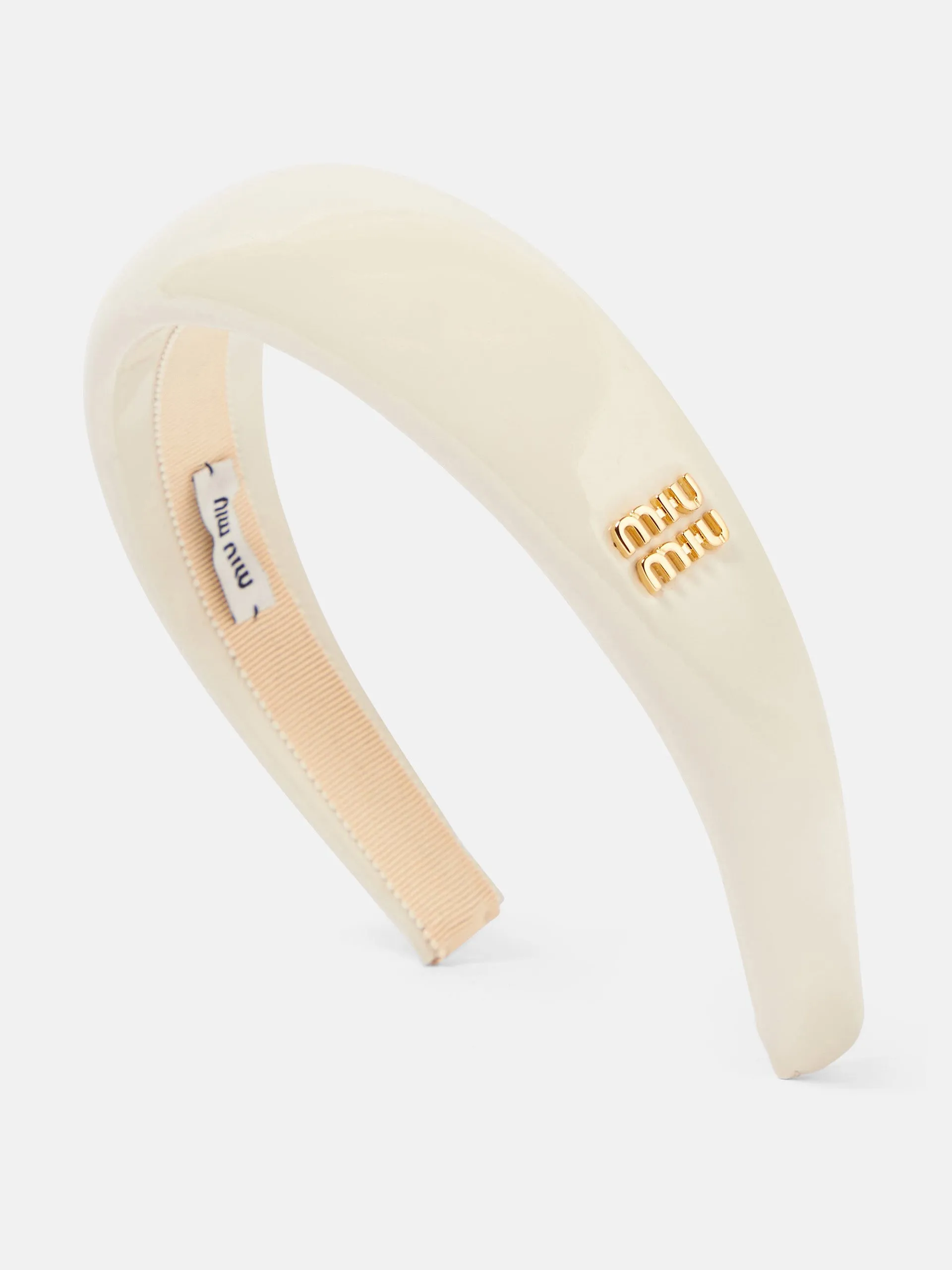 Bridal logo patent leather headband