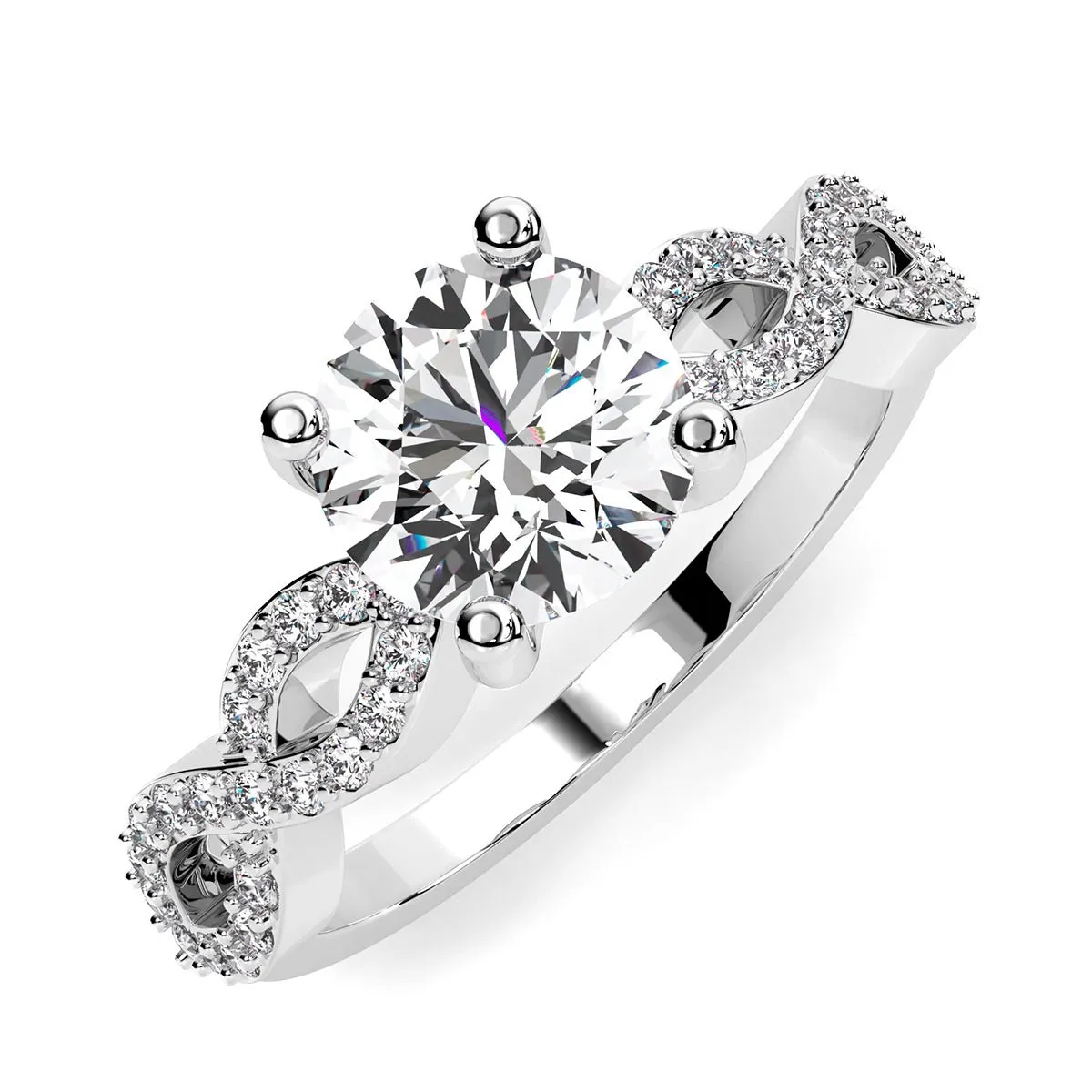 Camellia - GIA Natural Round Diamond Engagement Ring