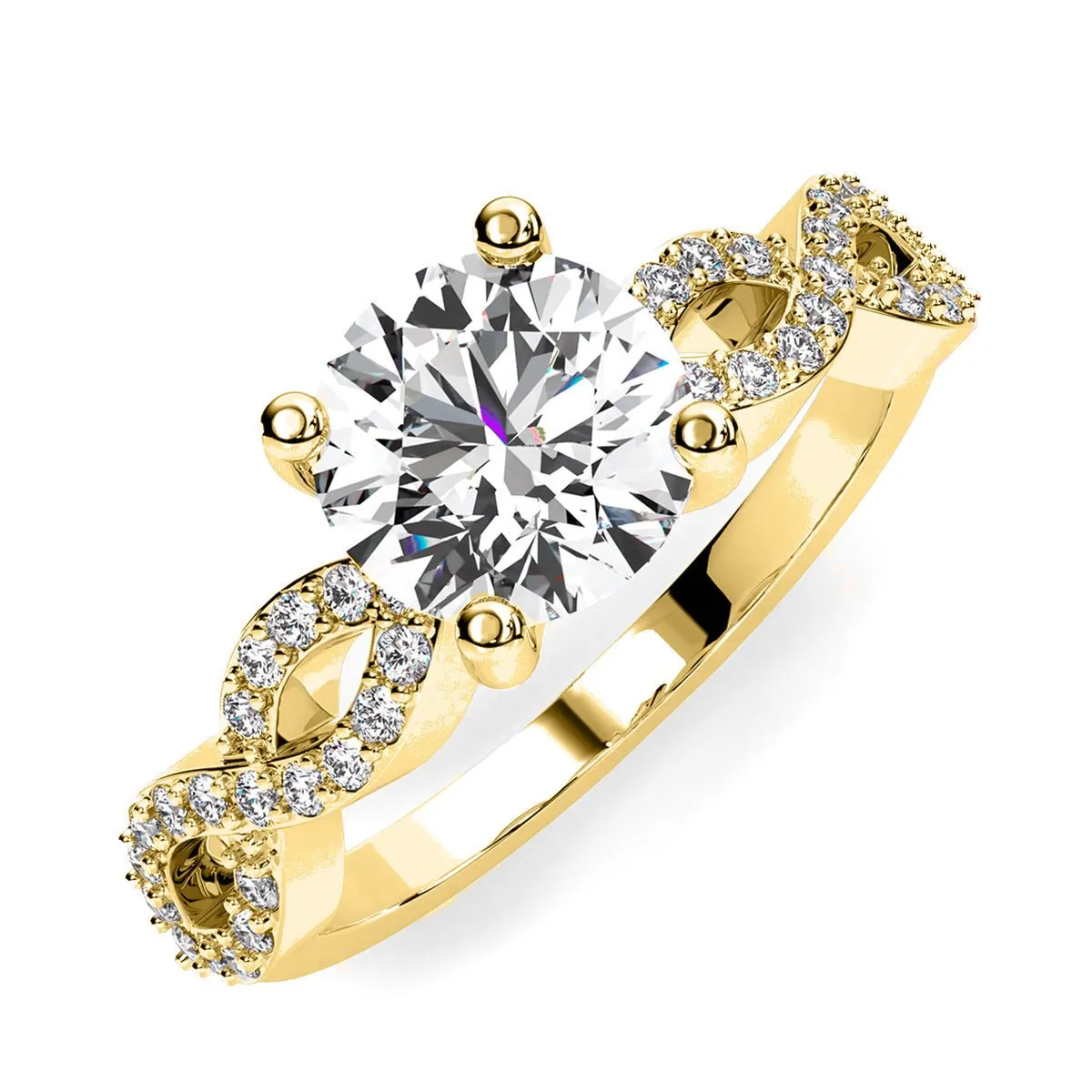 Camellia - GIA Natural Round Diamond Engagement Ring