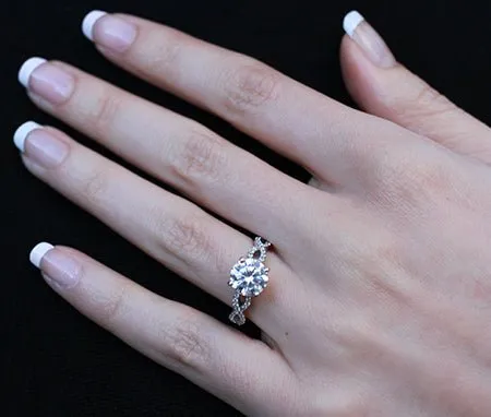 Camellia - GIA Natural Round Diamond Engagement Ring