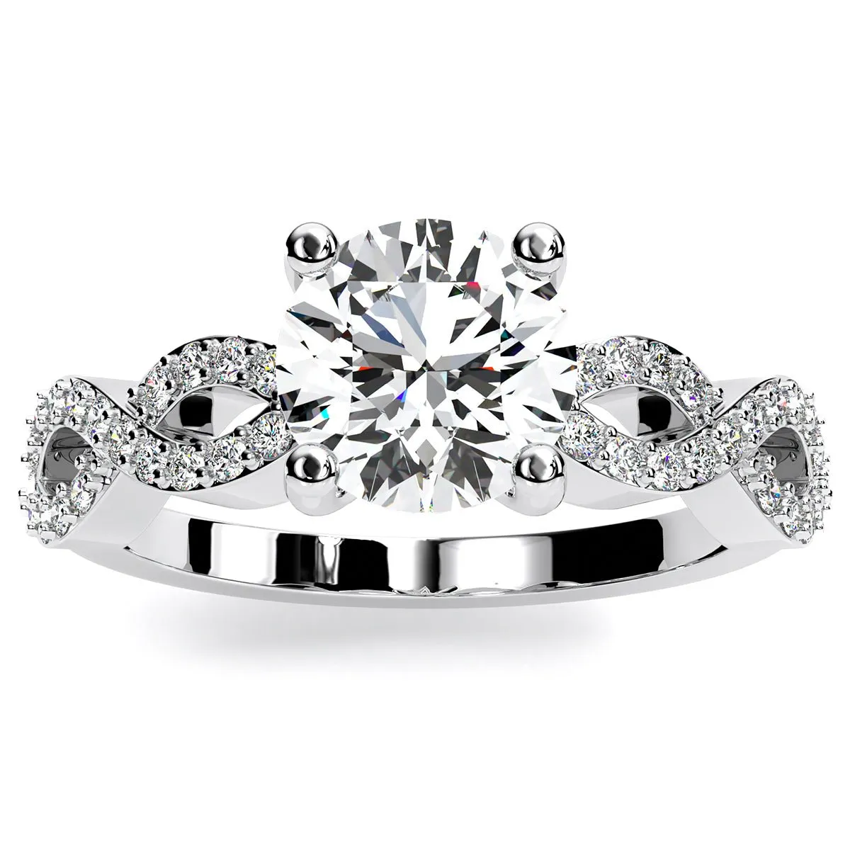 Camellia - GIA Natural Round Diamond Engagement Ring