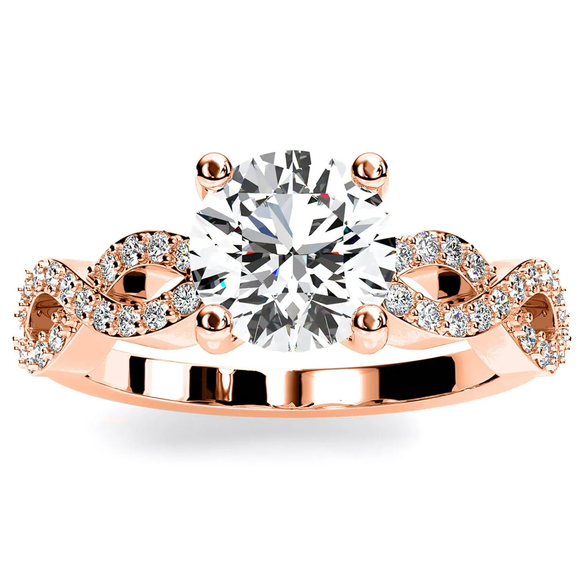 Camellia - GIA Natural Round Diamond Engagement Ring