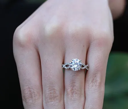 Camellia - GIA Natural Round Diamond Engagement Ring