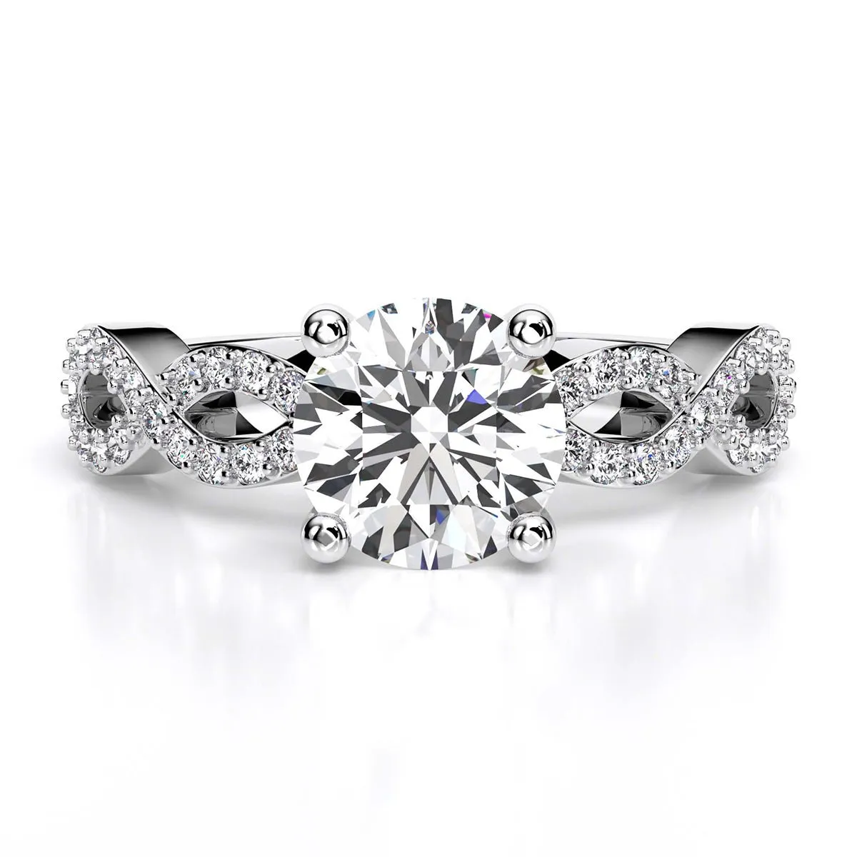 Camellia - GIA Natural Round Diamond Engagement Ring