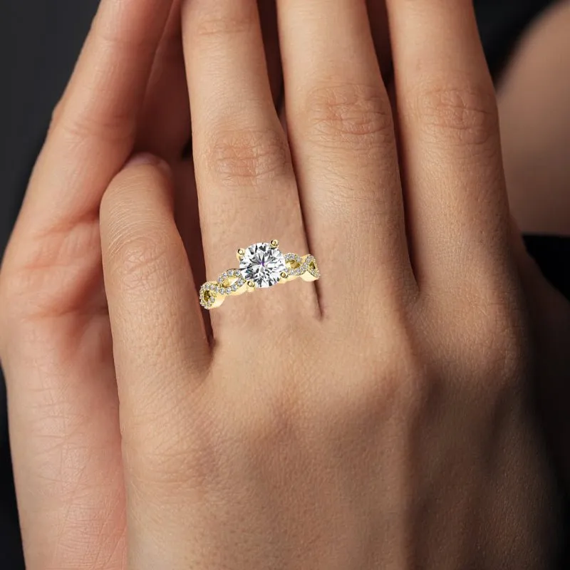 Camellia - GIA Natural Round Diamond Engagement Ring