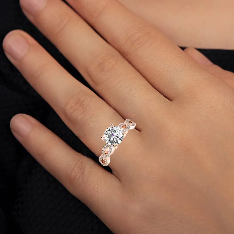 Camellia - GIA Natural Round Diamond Engagement Ring