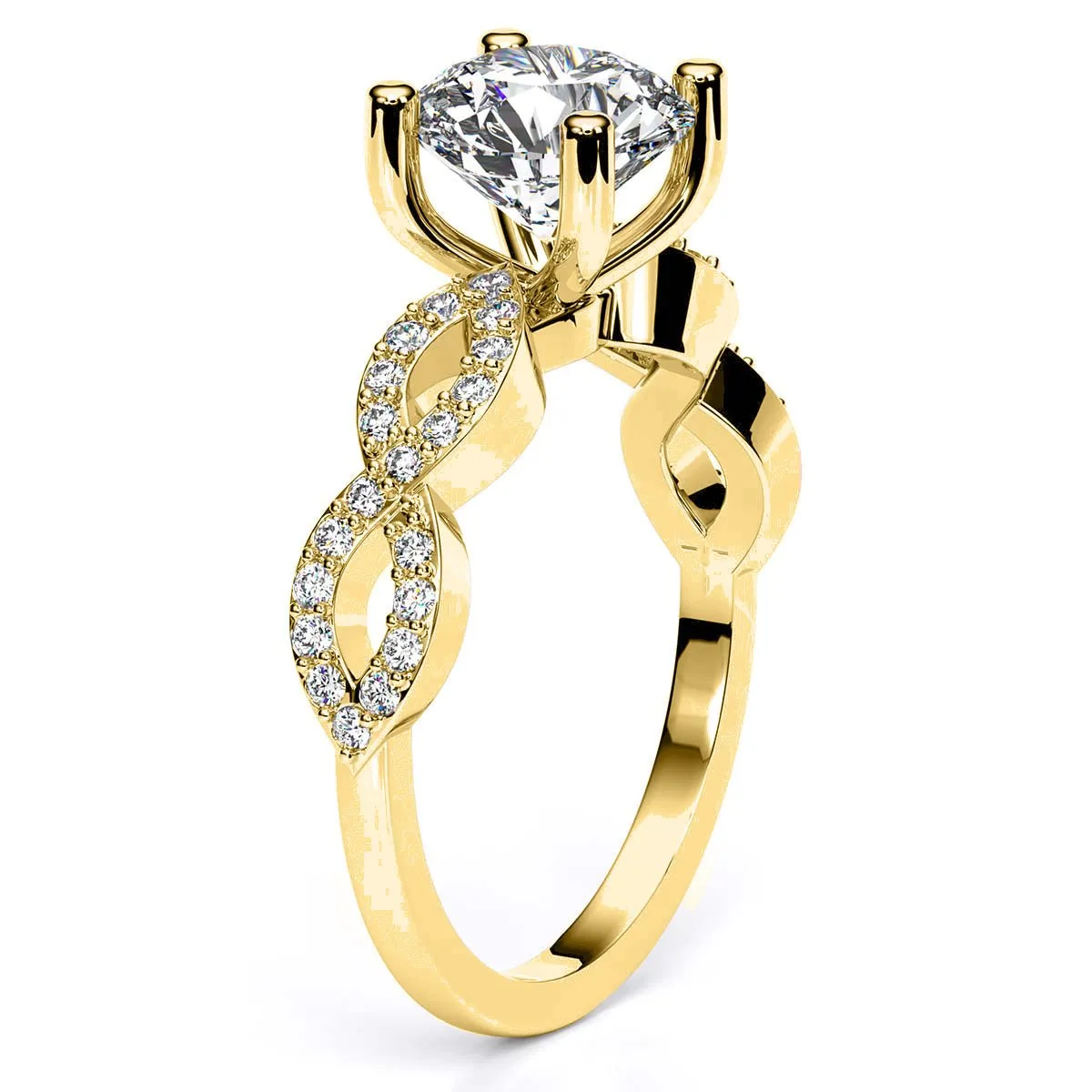 Camellia - GIA Natural Round Diamond Engagement Ring