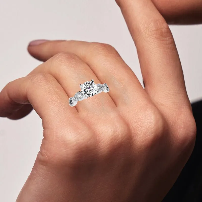 Camellia - GIA Natural Round Diamond Engagement Ring