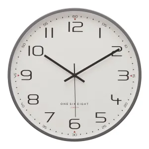 CARMEN Cool Grey 30cm Silent Wall Clock