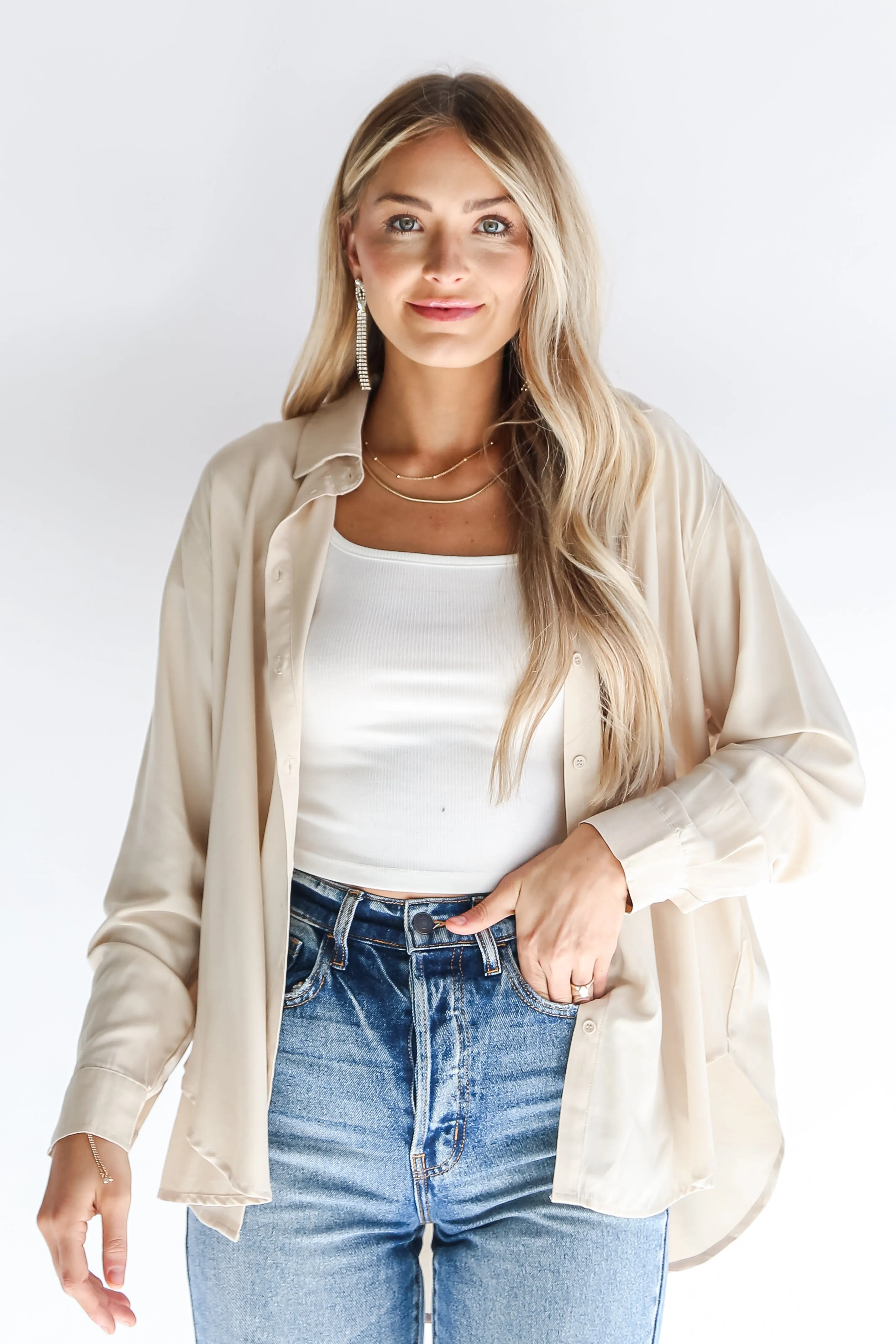 FINAL SALE - Sweet Charisma Ivory Button-Up Blouse