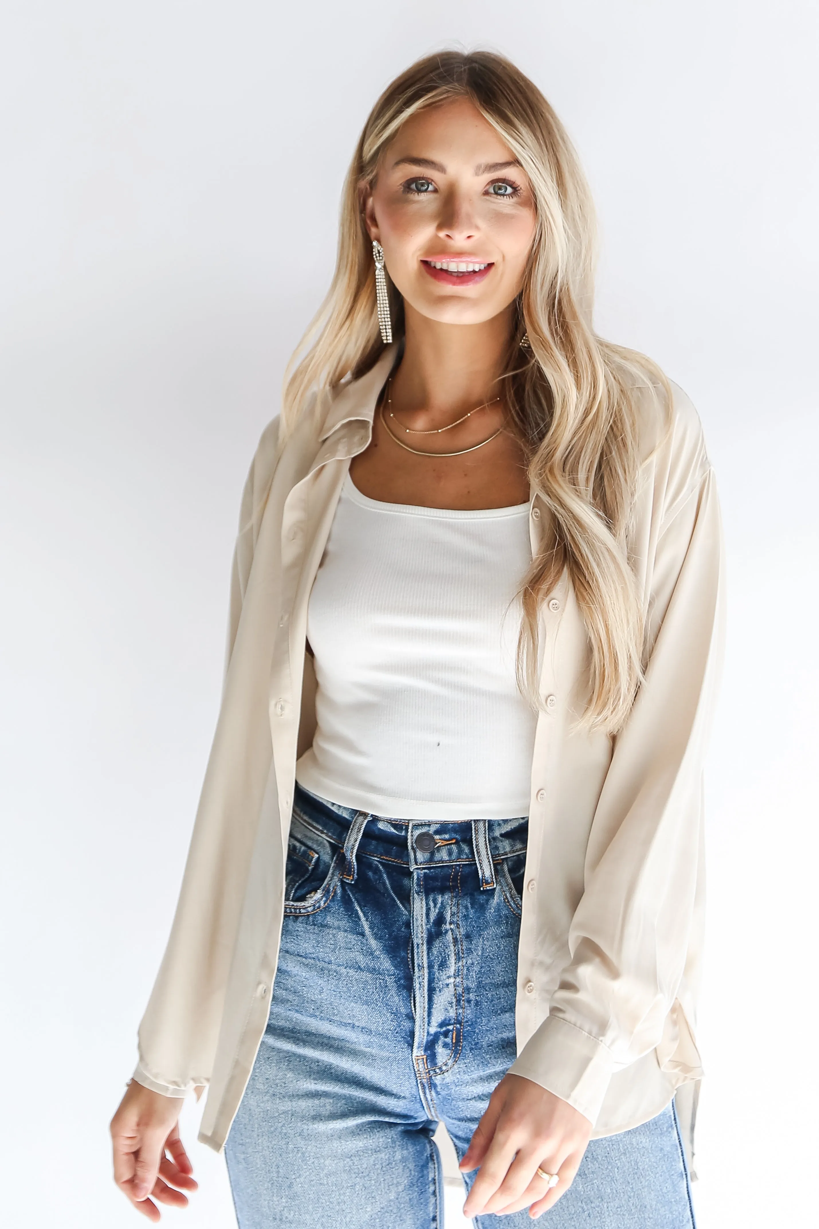 FINAL SALE - Sweet Charisma Ivory Button-Up Blouse