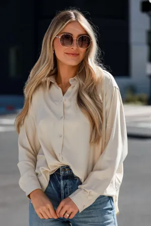 FINAL SALE - Sweet Charisma Ivory Button-Up Blouse