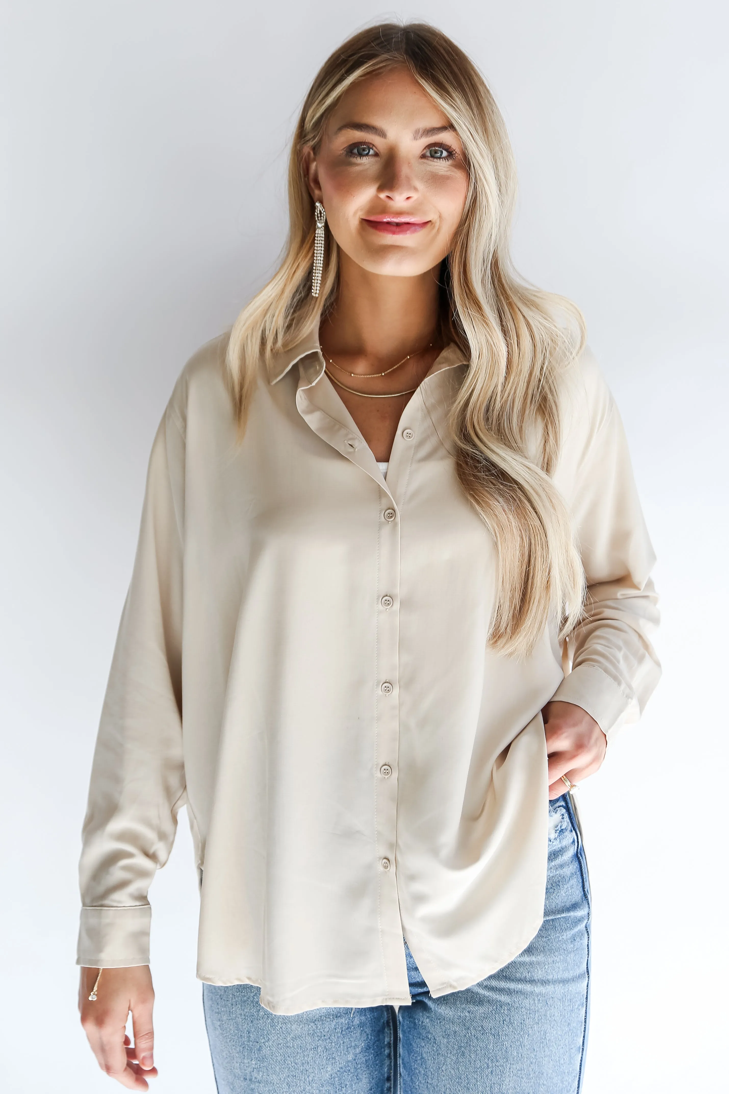 FINAL SALE - Sweet Charisma Ivory Button-Up Blouse