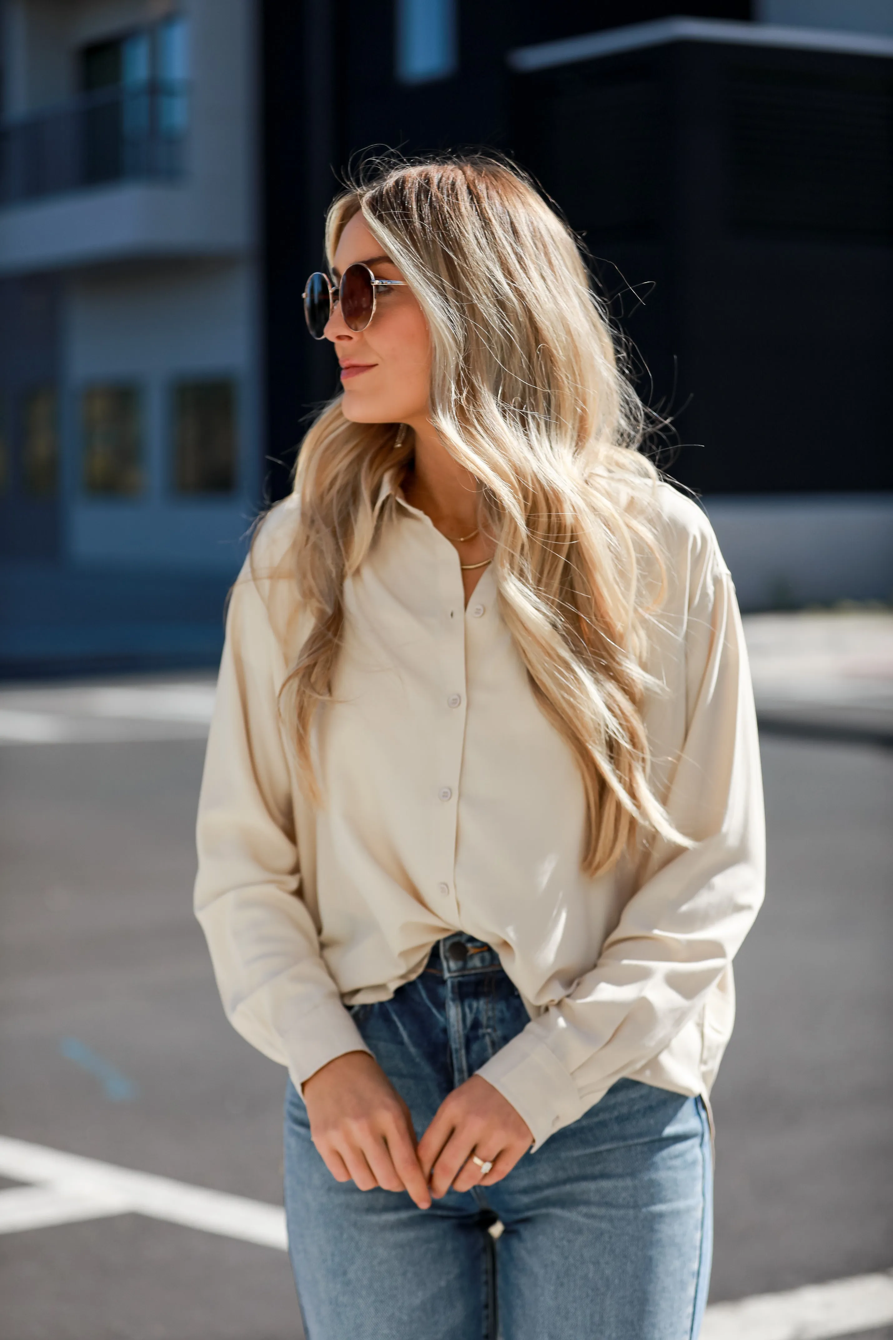 FINAL SALE - Sweet Charisma Ivory Button-Up Blouse