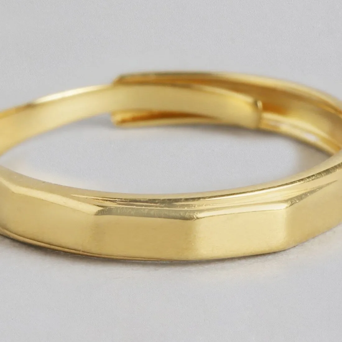 Golden Aura Gold-Plated 925 Sterling Silver Ring for Him (Adjustable)
