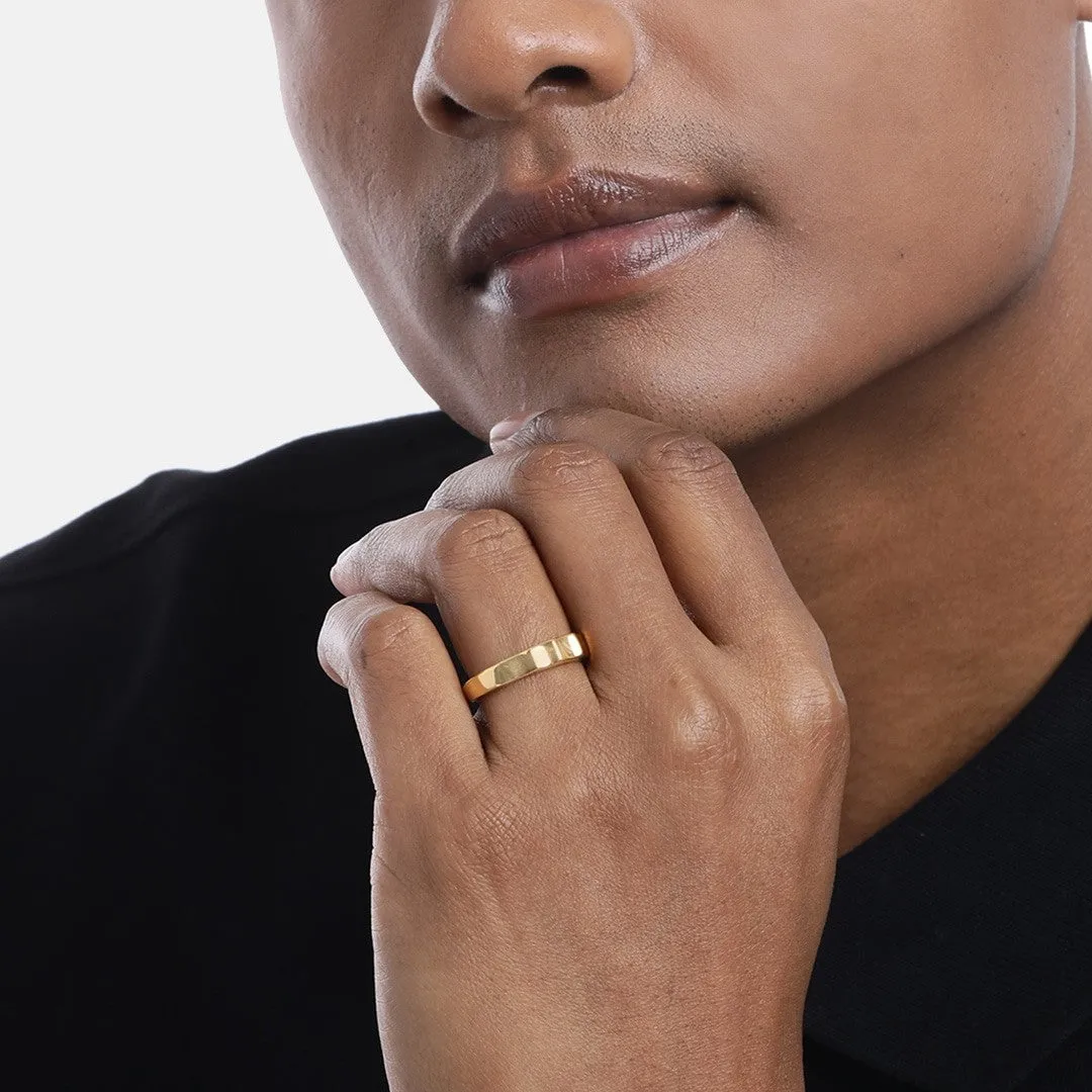 Golden Majesty Gold-Plated 925 Sterling Silver Ring for Him (Adjustable)