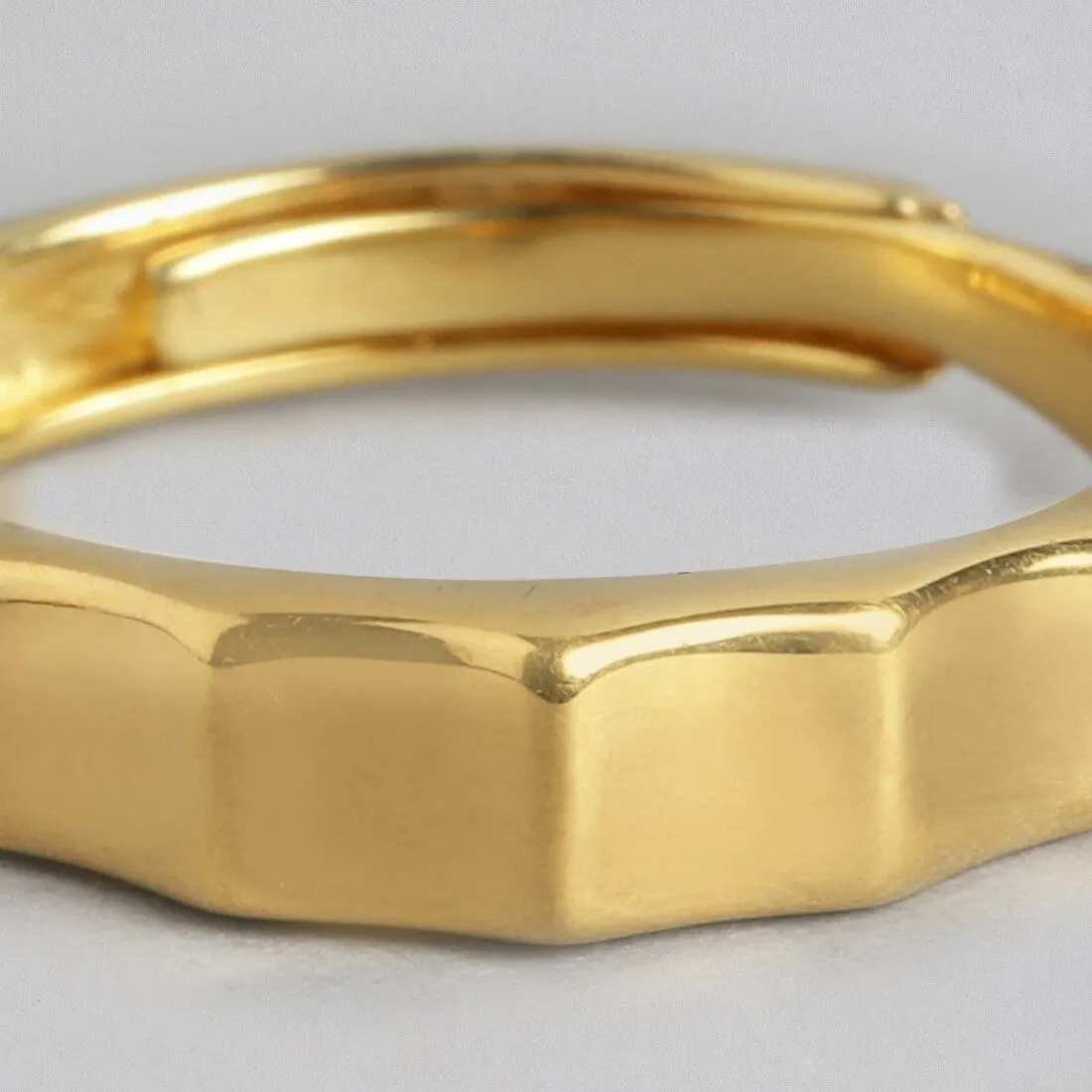 Golden Majesty Gold-Plated 925 Sterling Silver Ring for Him (Adjustable)