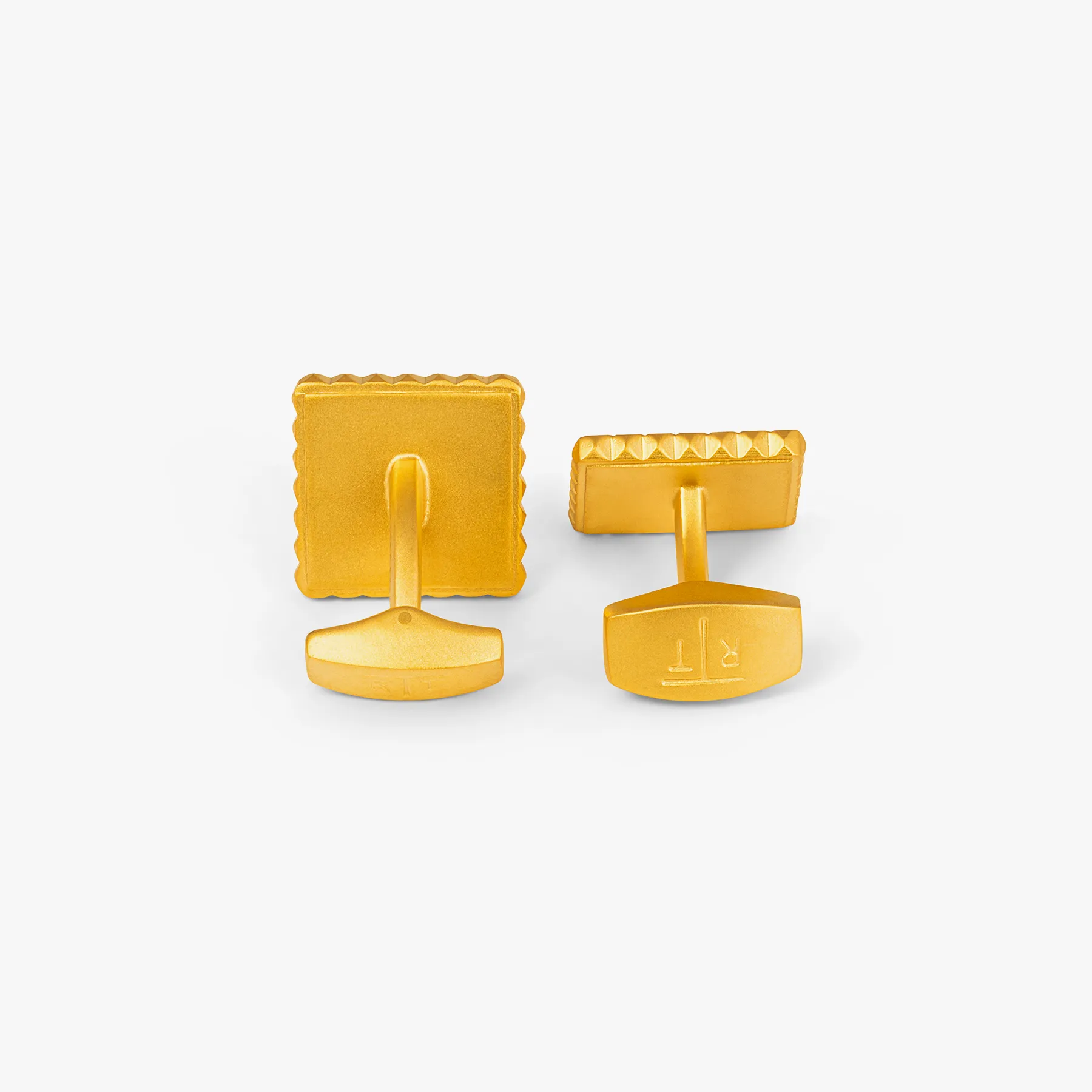 IP Gold Plated Yellow Gold Diamond Giza Cufflinks