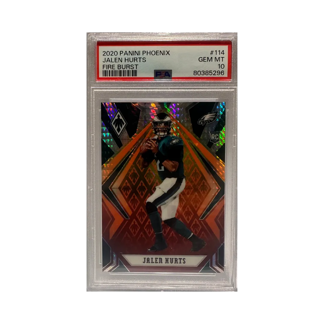 Jalen Hurts PSA 10 GEM MINT 2020 Panini Phoenix Fire Burst Rookie Card