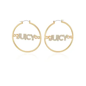 Logo Charm Hoops