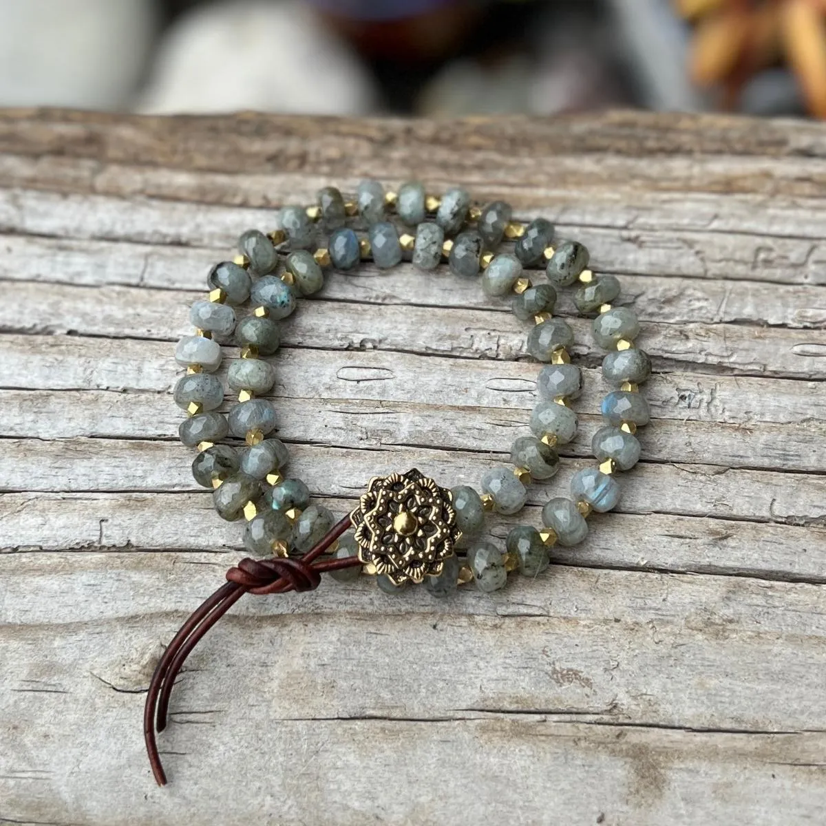 Mandala Whispers of Labradorite Bracelet