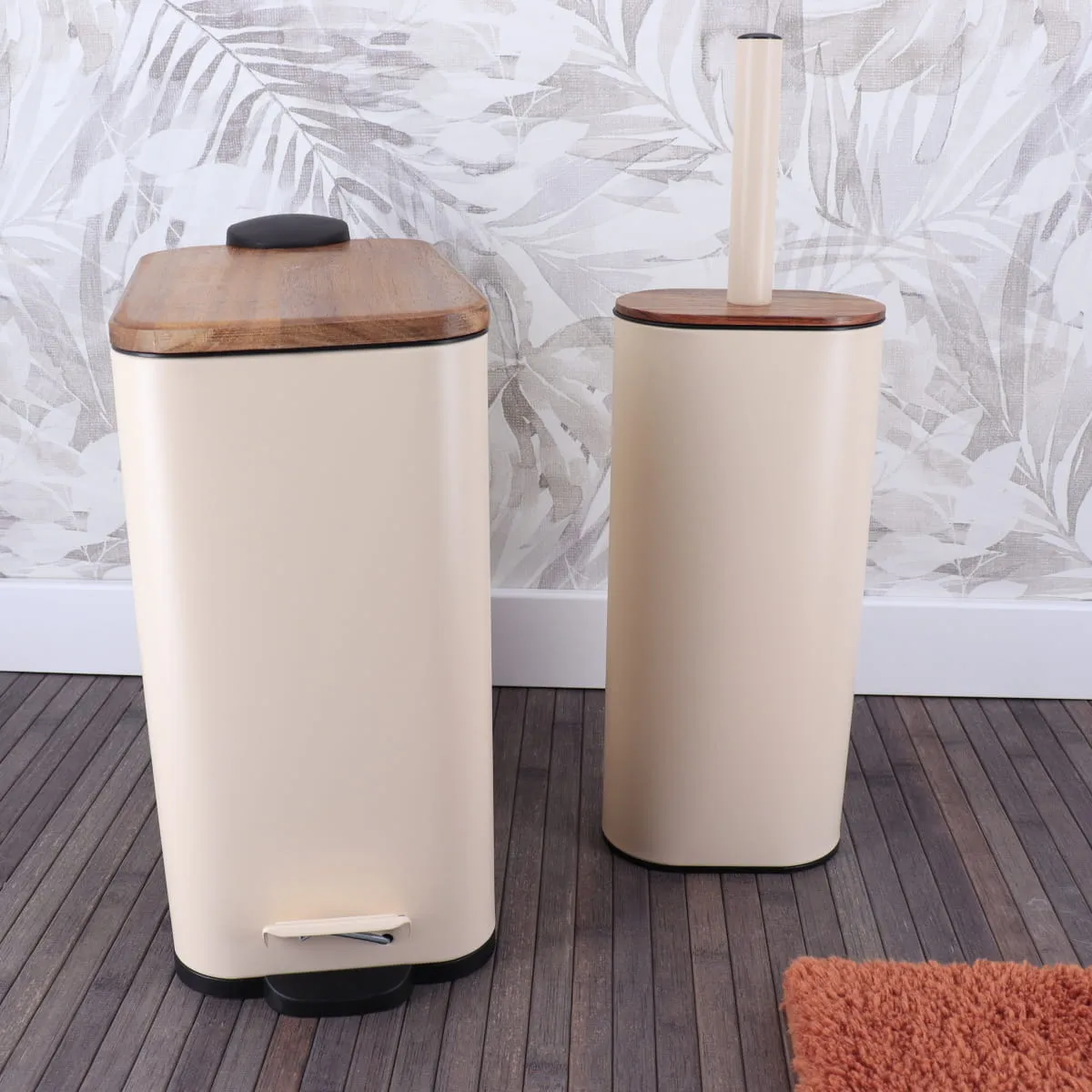 Metal Toilet Brush Oval Shape With Silicone Flat Brush  - Various Colours