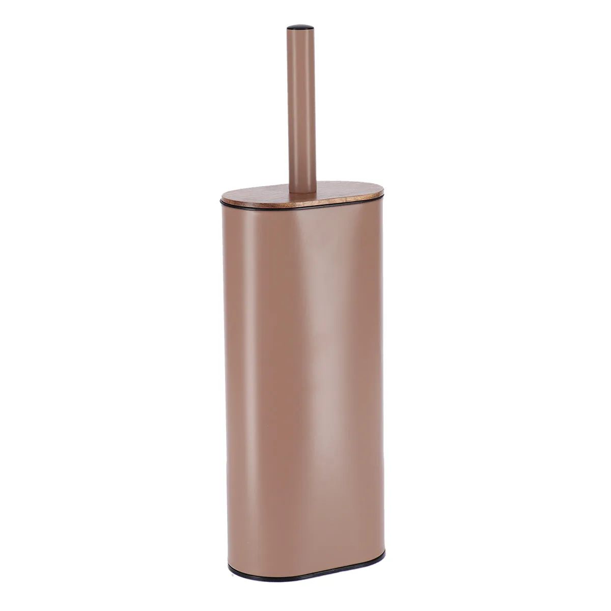 Metal Toilet Brush Oval Shape With Silicone Flat Brush  - Various Colours