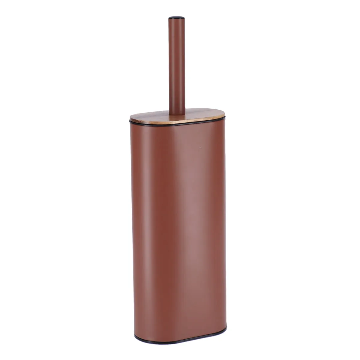 Metal Toilet Brush Oval Shape With Silicone Flat Brush  - Various Colours