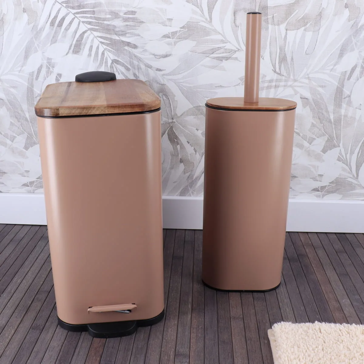 Metal Toilet Brush Oval Shape With Silicone Flat Brush  - Various Colours