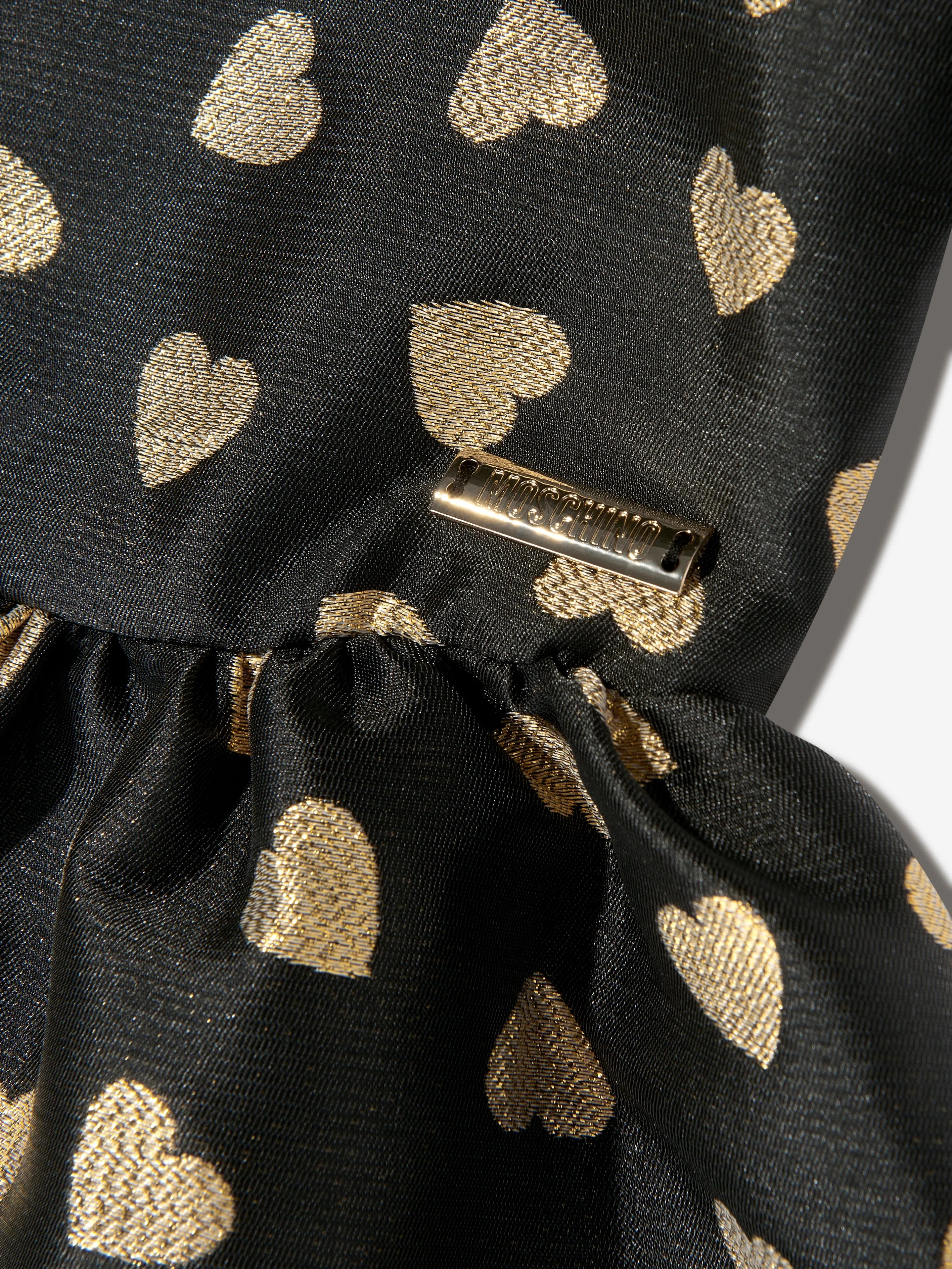 Moschino Girls All Over Hearts Dress in Black