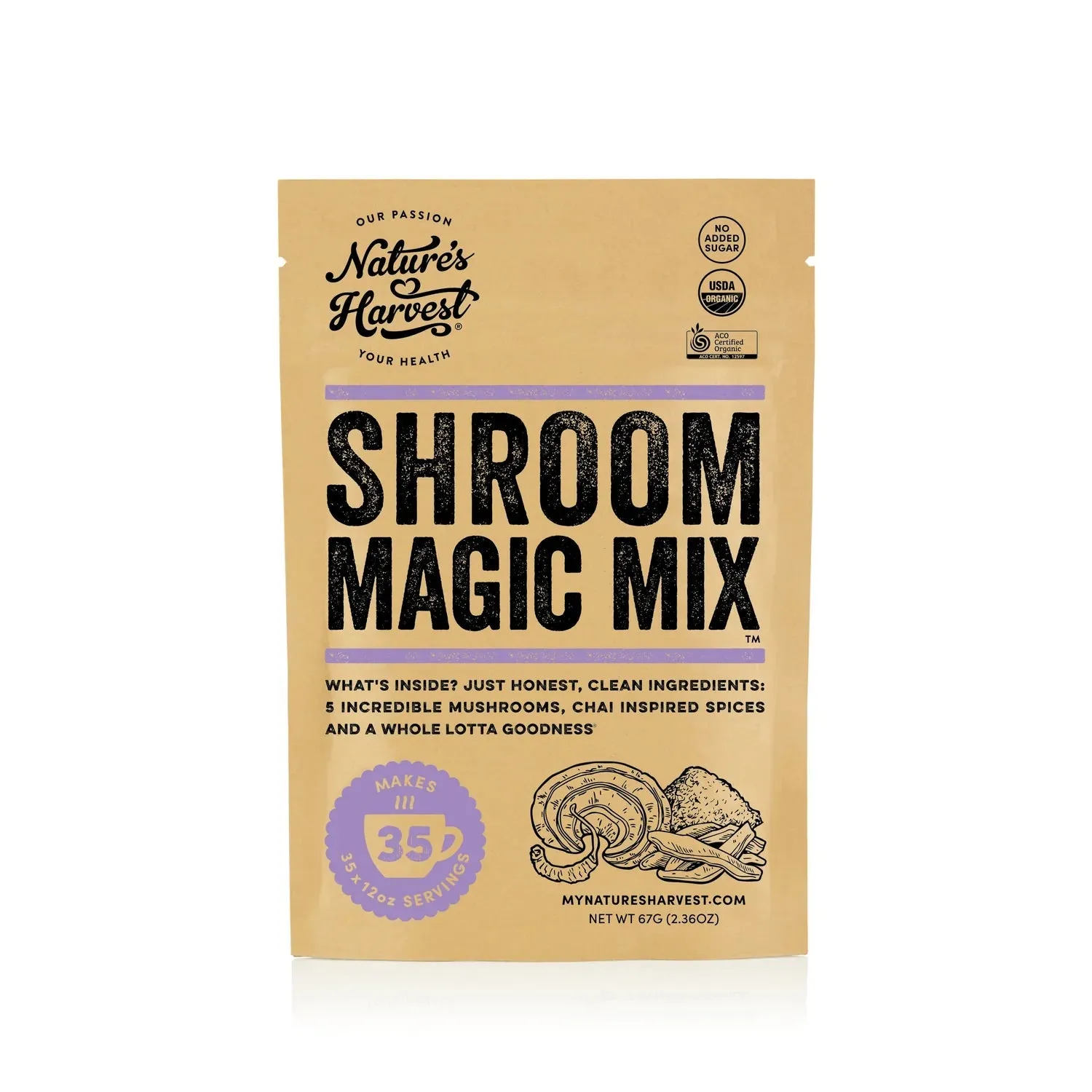 Natures Harvest Organic Shroom Magic Mix 67g - 35 Serves