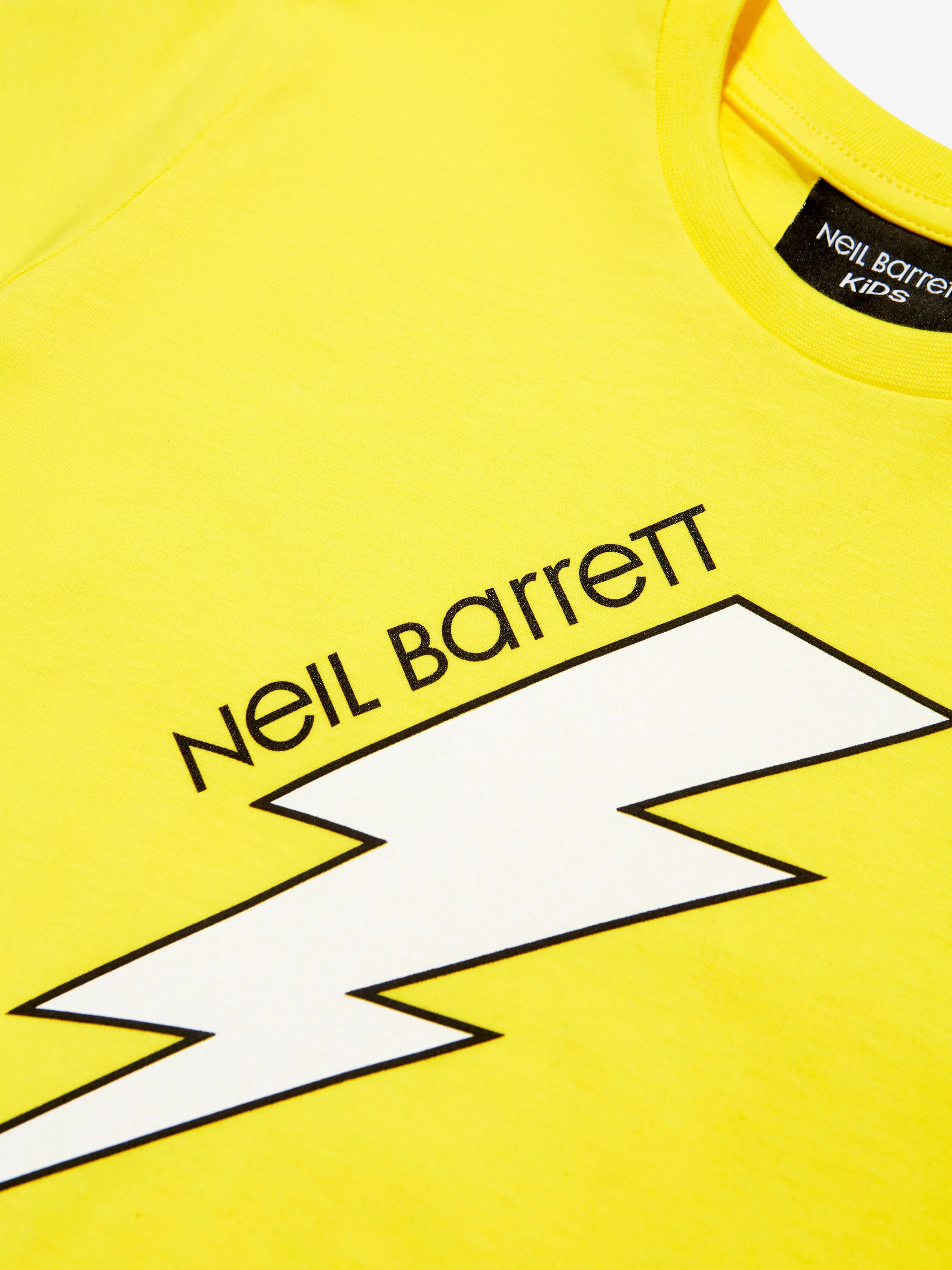 Neil Barrett Boys Thunderbolt T-Shirt in Yellow