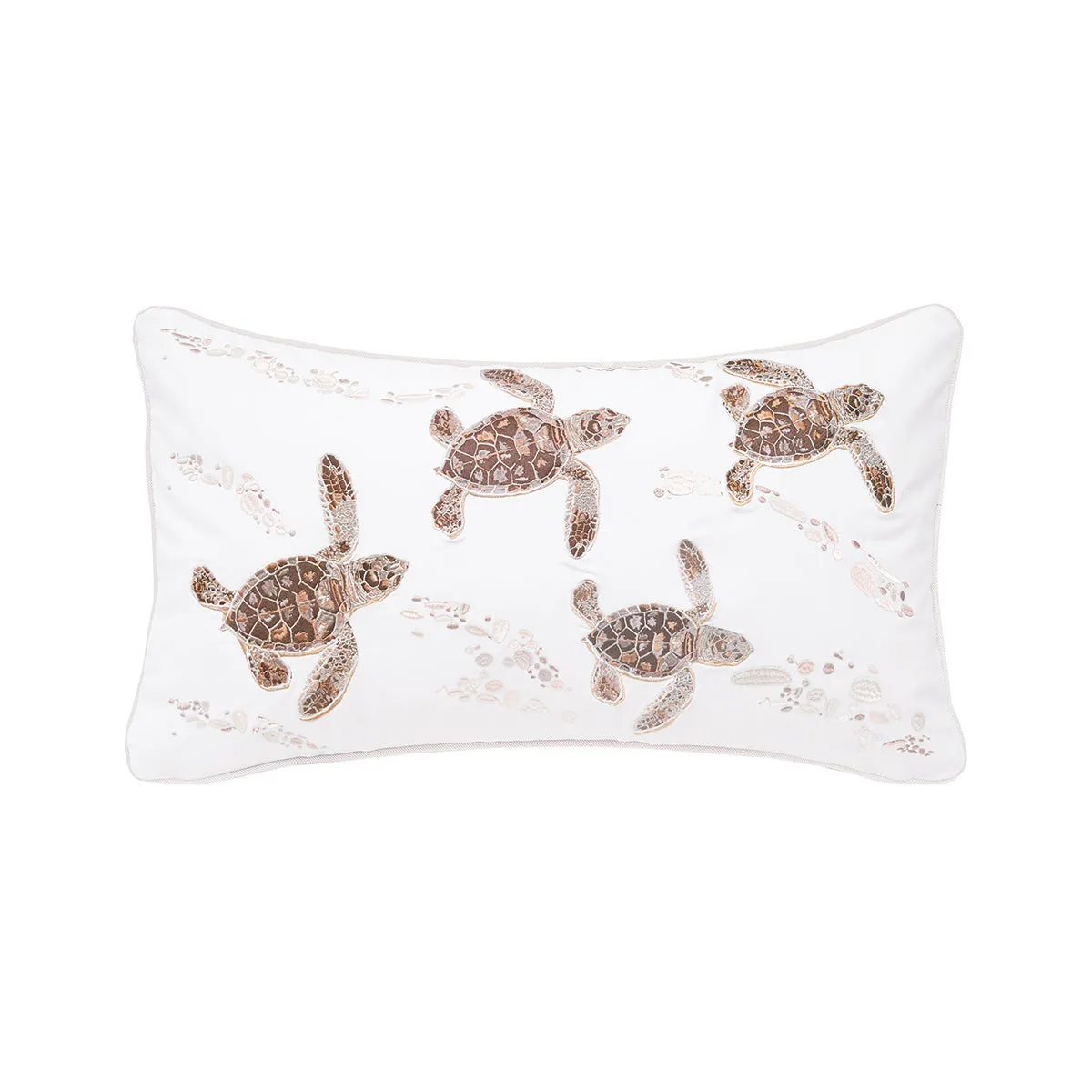 Neutral Baby Turtle Indoor Outdoor Lumbar Pillow